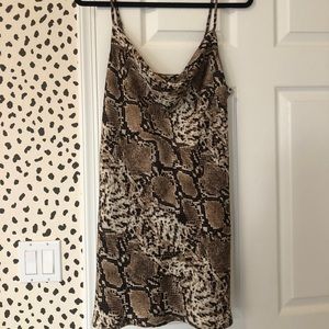 Princess Polly Snake print cowl slip dress size 6
